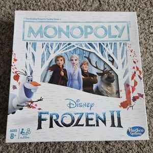 Disney Frozen II Monopoly Game with Blue and White Accents